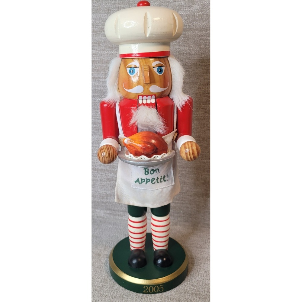 Vintage Target 2005 Wooden Nutcracker Bon Appetit Thanksgiving Turkey Limited Ed